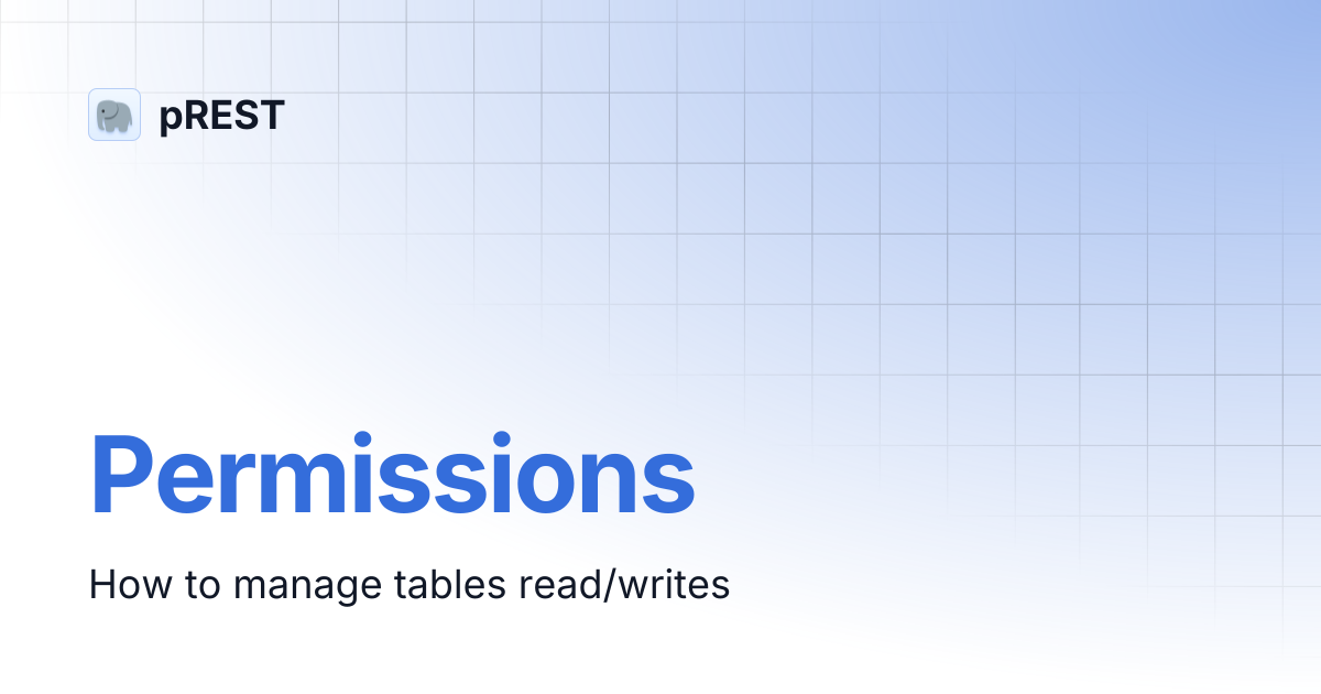 Permissions | pREST